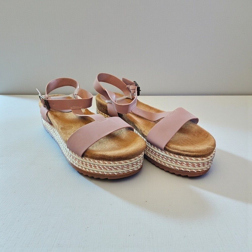 Bamboo‎ RIRI-08S Mauve 2" Nubuck Platform Espadrille Sandals Womens 8 NEW